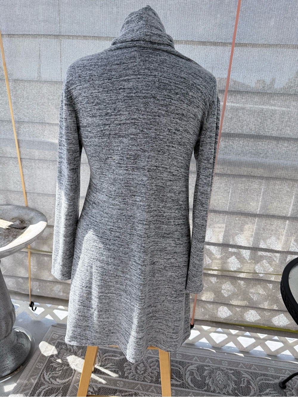 Cozy Gray Cowl-Neck Sweater Dress - Picture 2 of 10